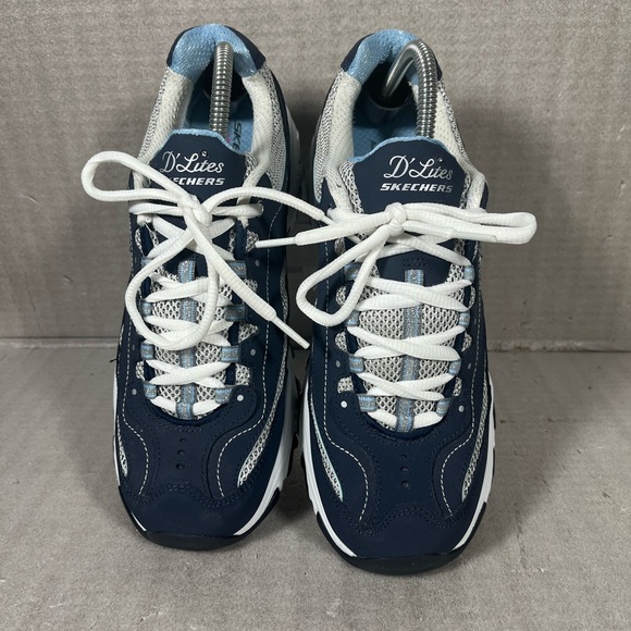 Skechers D'Lites Navy Lifesaver Wide Fit Air Cooled Memory Foam #11860EW SZ 9 - Picture 4 of 9